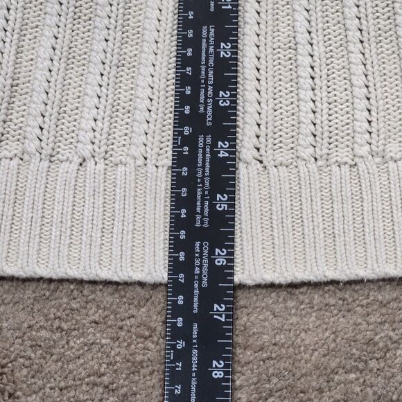 Gap Women's Beige Open Front Bomber Cardigan Sweater Cuff Sleeve Cable Knit Lg - Picture 9 of 10